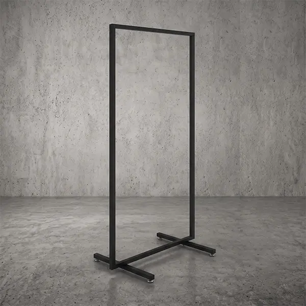 Stender base a T 08601Y Nero opaco H.154x71cm