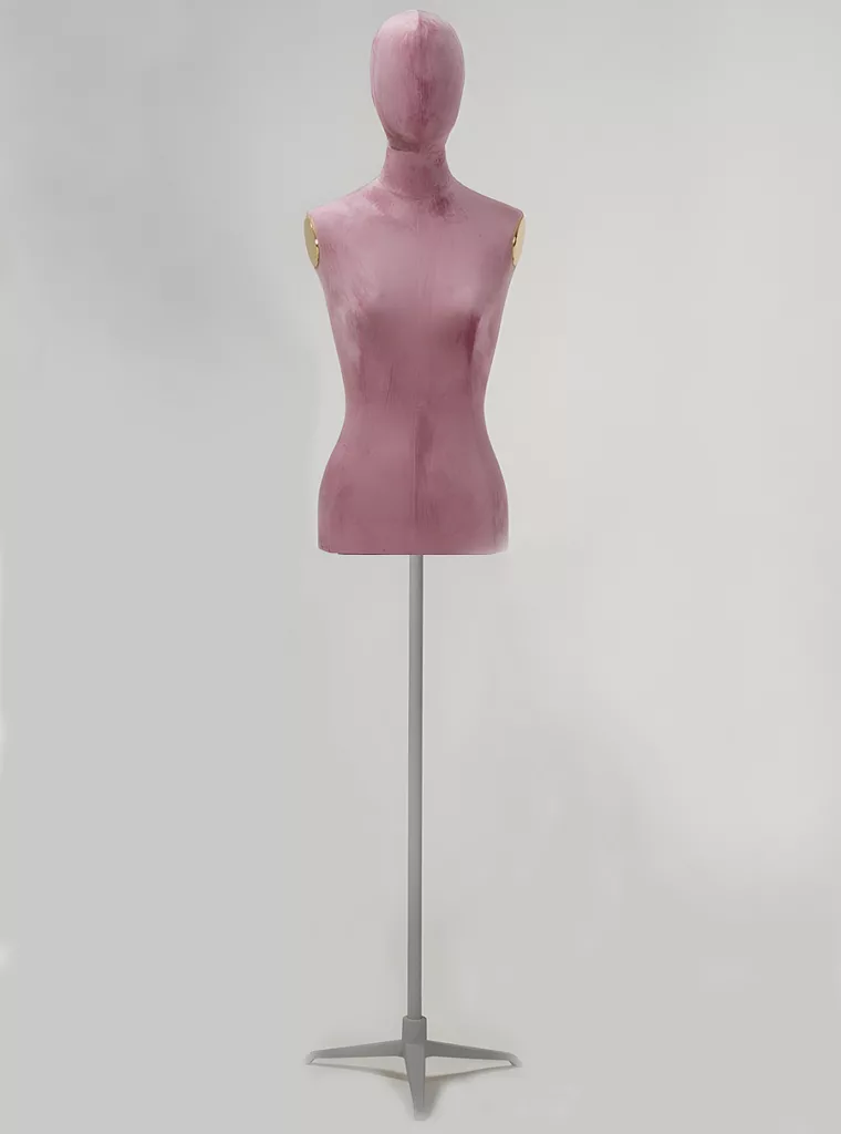 Busto donna sartoriale in velluto rosa