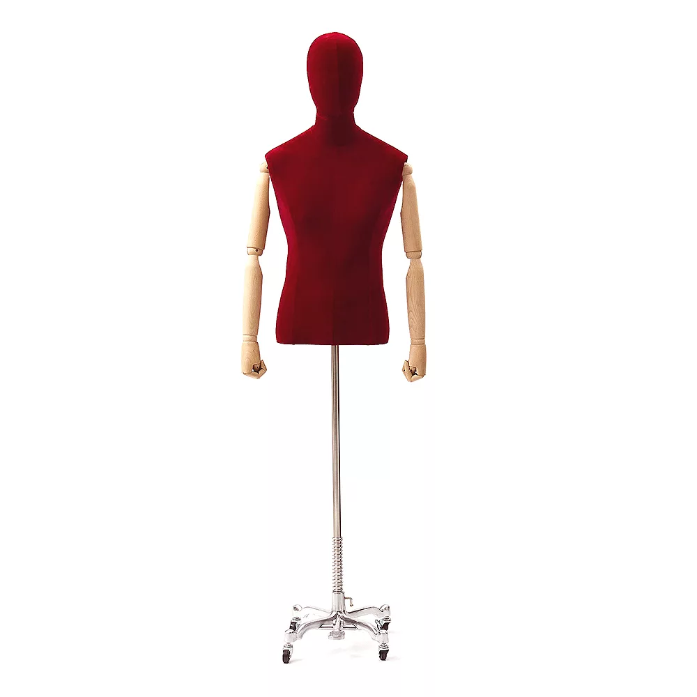 Busto Uomo sartoriale in velluto rosso