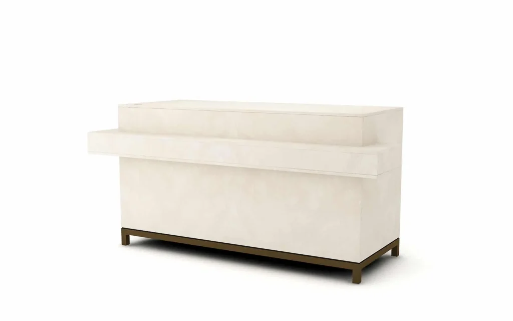 Banchi cassa Linea 9: design minimale e personalizzabile crema
