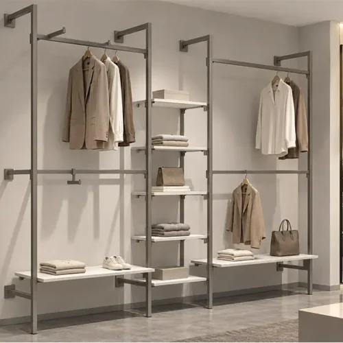 Soluzione espositiva con montante arredo neogzio Felx 01