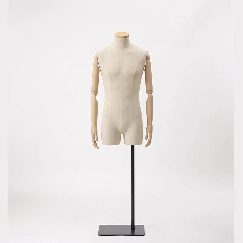 VG-BUL-ST-NE-Busto-uomo-sartoriale-lungo-senza-testa-base-rettangolare-nera